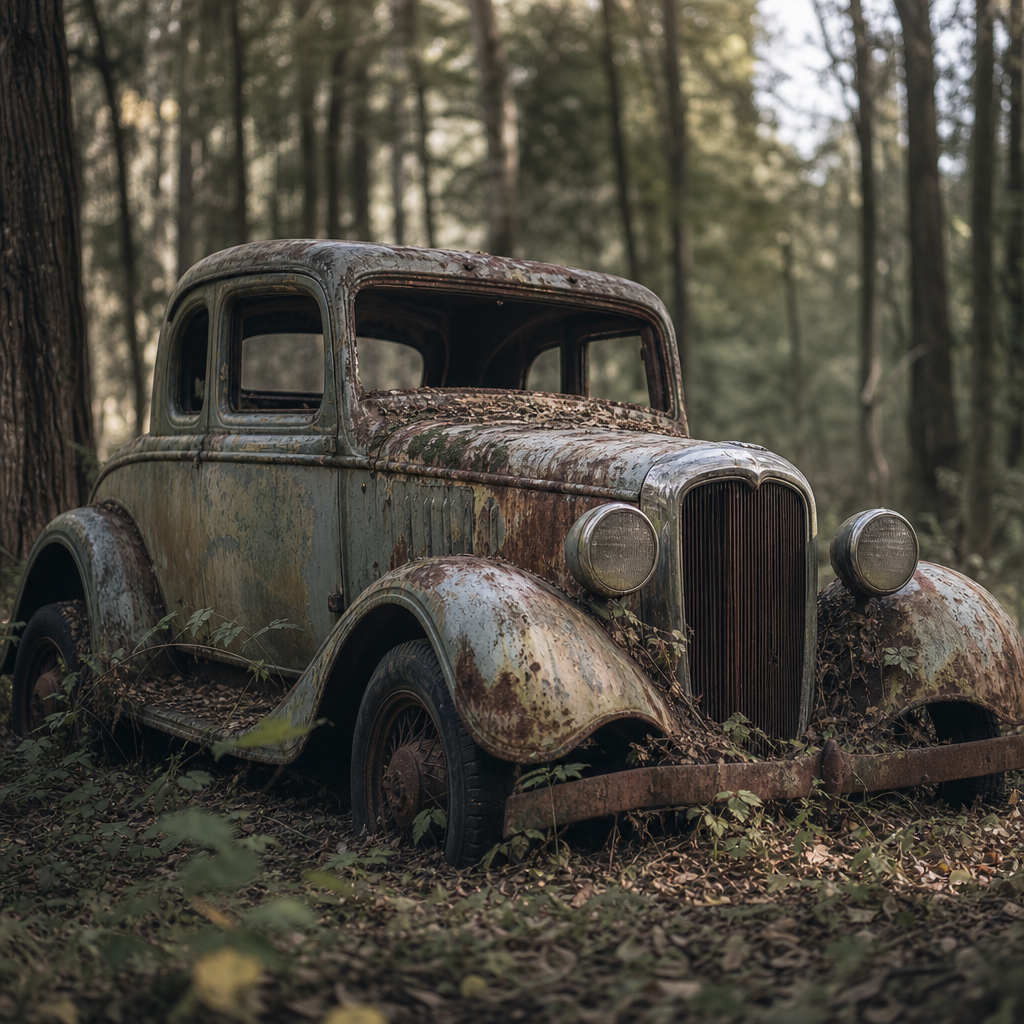 Forgotten vintage club car exterior view