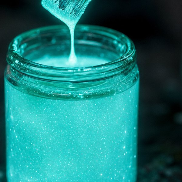 Luminous paint glowing in darkness — detail